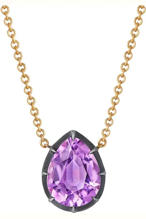 Fred Leighton Collar con colgante en oro amarillo de 18kt con amatistas de corte pera