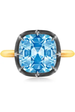Fred Leighton Anillo en oro amarillo de 18kt y plata con topacio