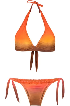 AMIR SLAMA Bikini con motivo tie-dye y bordado