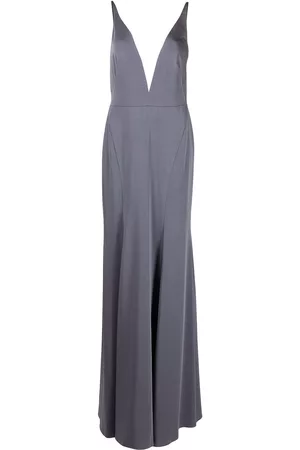 Marchesa Notte Vestido Crema con escote en V pronunciado
