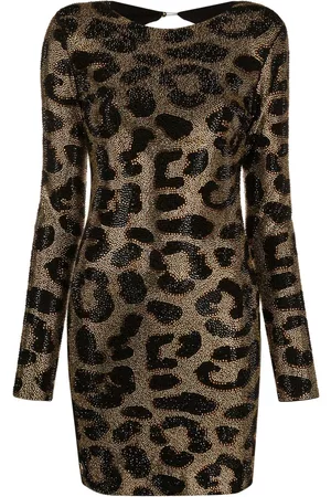 Philipp Plein Vestido con estampado de leopardo