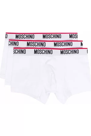 Moschino Pack de tres bóxeres con logo en la cinturilla