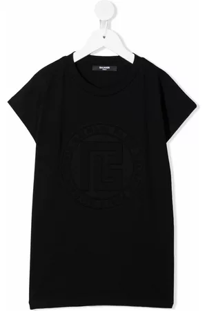 Balmain Vestido estilo camiseta con logo en relieve