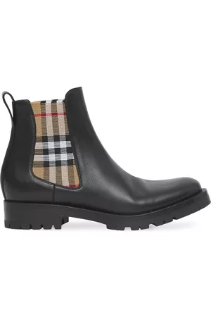 Burberry Botines chelsea con panel de cuadros