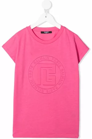Balmain Vestido estilo camiseta con logo en relieve