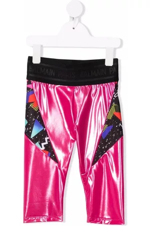 Balmain Leggins metalizados con paneles estampados