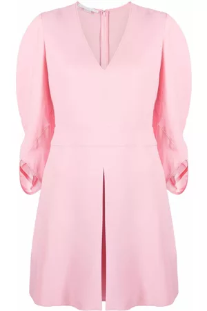Stella McCartney Vestido con pliegues y cuello en V