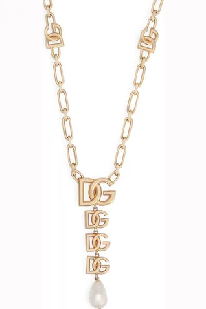 Dolce & Gabbana Collar con perlas y logo DG