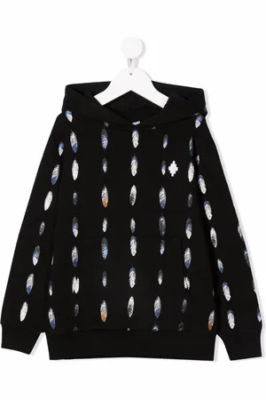 MARCELO BURLON Sudadera con capucha y estampado de plumas