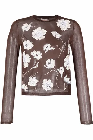Tory Burch Top de punto con bordado floral