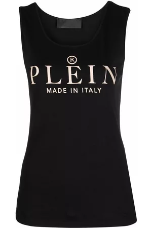 Philipp Plein Top de tirantes con logo estampado