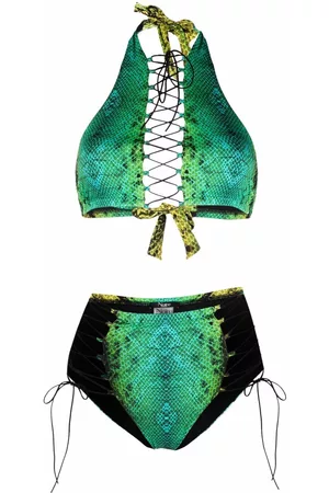 Noire Swimwear Bikini con estampado de piel de serpiente