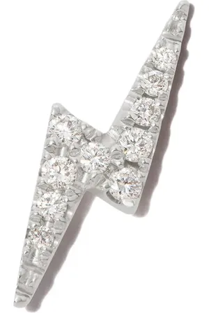 Maria Tash Pendiente Lightning Bolt en oro blanco de 18kt