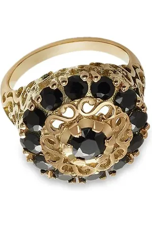 Dolce & Gabbana Anillo de cóctel en oro amarillo de 18kt con zafiro