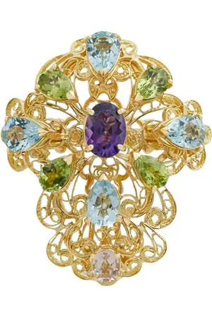 Dolce & Gabbana Anillo Pizzo en oro amarillo de 18kt con amatista y peridoto