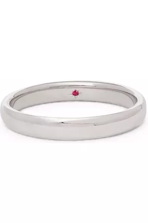 ANNOUSHKA Anillo de compromiso en oro blanco de 18 ct con rubí de 3 mm