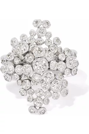 ANNOUSHKA Anillo de cóctel Marguerite en oro blanco de 18 ct con diamantes