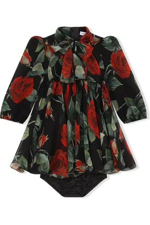 Dolce & Gabbana Vestido con estampado de rosa