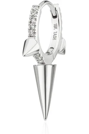 Maria Tash Pendiente huggy en oro blanco de 18kt con diamante