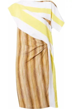 Burberry Vestido asimétrico con estampado gráfico