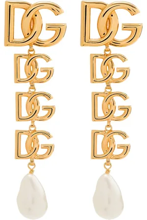 Dolce & Gabbana Pendientes con detalles de perlas y logo DG