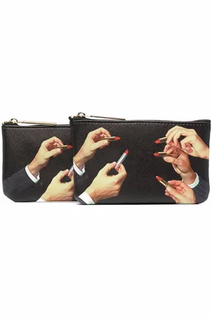 SELETTI Cartera textura con motivo gráfico