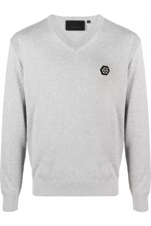 Philipp Plein Jersey con cuello en V y parche del logo