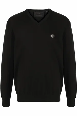 Philipp Plein Jersey con cuello en V y parche del logo