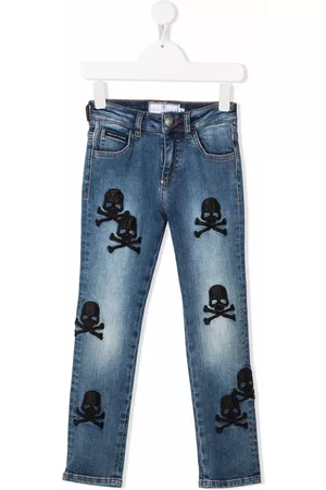 Philipp Plein Vaqueros con calaveras bordadas