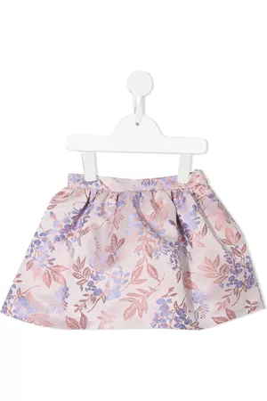 HUCKLEBONES LONDON Falda fruncida con motivo floral en jacquard
