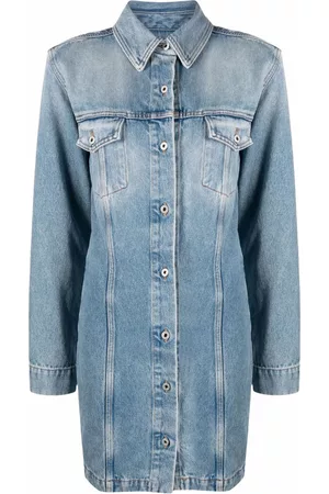 OFF-WHITE Vestido camisero vaquero de manga larga