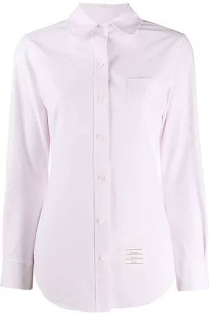 Thom Browne Camisa Oxford con motivo 4-Bar y cuello redondo