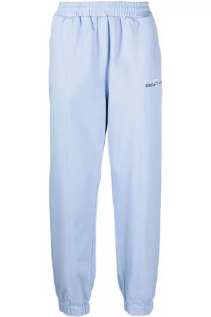 Helmut Lang Pantalones de chándal con cordón y logo bordado