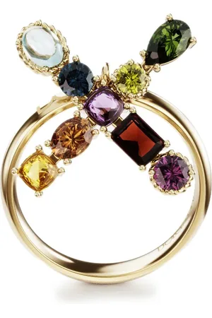 Dolce & Gabbana Anillo Rainbow Alphabet X en oro amarillo de 18kt
