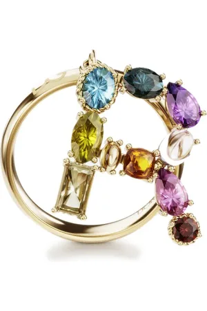 Dolce & Gabbana Anillo Rainbow Alphabet R en oro amarillo de 18kt