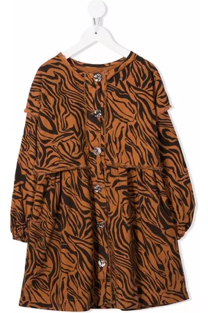 Le pandorine Vestido midi con motivo de tigre