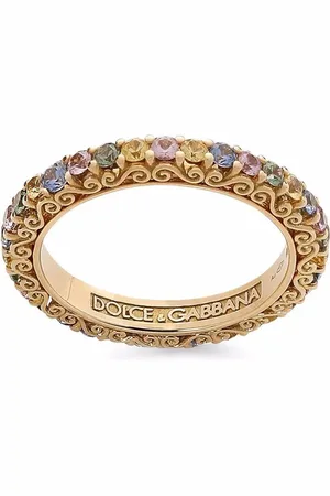 Dolce & Gabbana Anillo Heritage en oro amarillo de 18kt con zafiro