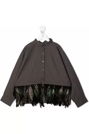 Le pandorine Camisa con ribete de plumas