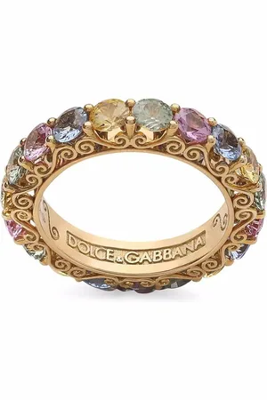 Dolce & Gabbana Anillo Heritage en oro amarillo de 18kt con zafiro