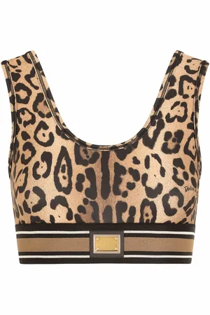 Dolce & Gabbana Top corto con estampado de leopardo