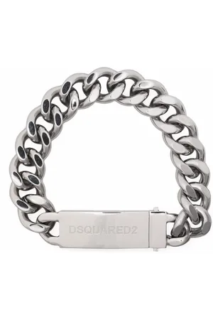 Dsquared2 Pulsera de cadena con placa del logo