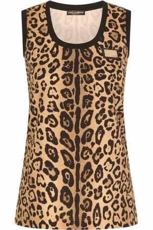 Dolce & Gabbana Top sin mangas con estampado de leopardo