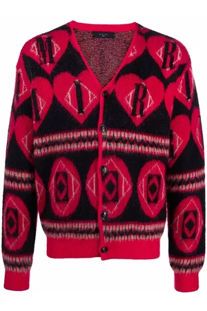 AMIRI Cárdigan de punto de intarsia con logo