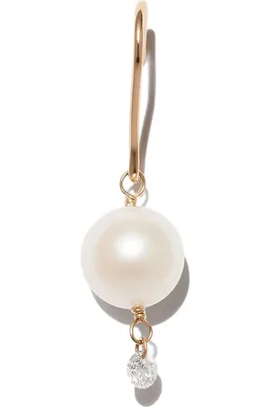 PERSÉE Pendiente Rein Song en oro amarillo de 18kt con perla y diamante