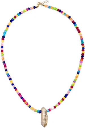 Roxanne First Collar en oro amarillo d e9kt con jade