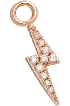 Maria Tash Charm de rayo en oro rosa de 18kt con diamantes