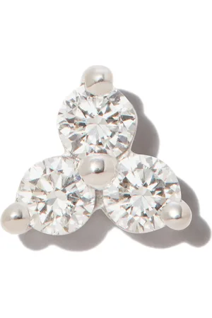 Maria Tash Pendiente Trinity en oro blanco de 18kt