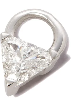Maria Tash Charm triangular en oro blanco de 18kt con diamante