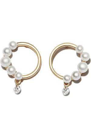 PERSÉE Pendientes en oro amarillo de 18kt con perlas y diamantes