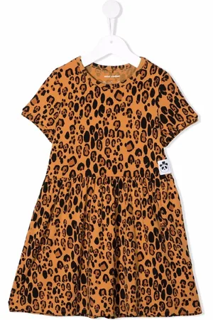 Mini Rodini Vestido midi con estampado de leopardo